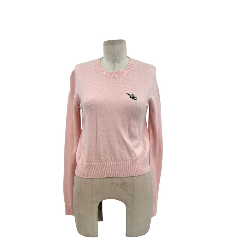 Artizia Sunday Best Abby Dinosaur Sweater Wool Alpaca Pink Size Small